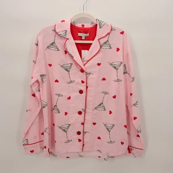 ๐ PJ Salvage Pink Martini Print Pajama Set. L. NWT!!๐ฅ - Picture 3 of 12